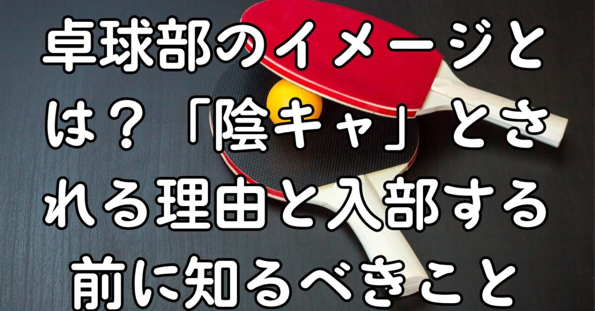 卓球部のイメージとは？「陰キャ」とされる理由と入部する前に知るべきこと