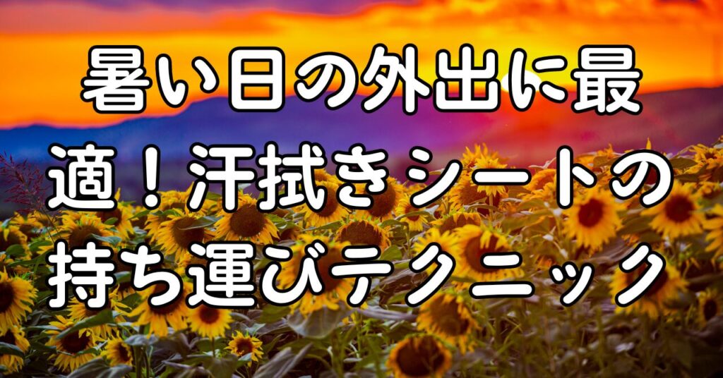 暑い日の外出に最適!汗拭きシートの持ち運びテクニック