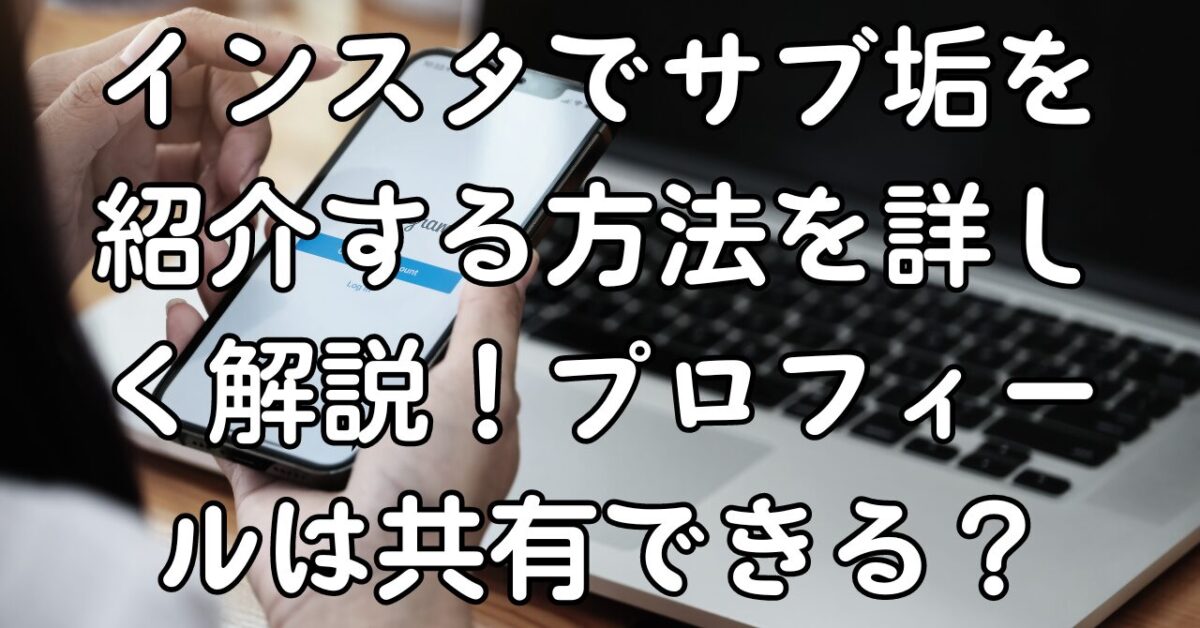 インスタでサブ垢を紹介する方法を詳しく解説！プロフィールは共有できる？